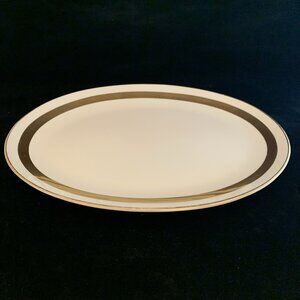 Flintridge China Huntington Oval Serving Platter 14" Gold Band California MCM